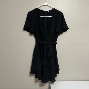 Elegant Black Wrap Dress